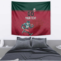 Custom Portugal Rugby Tapestry Go Os Lobos Wolves Mascot