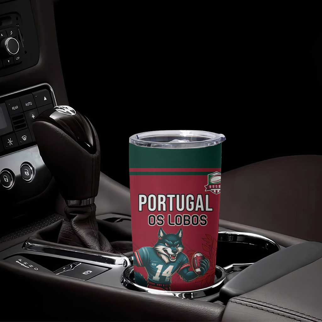 Custom Portugal Rugby Tumbler Cup Go Os Lobos Wolves Mascot