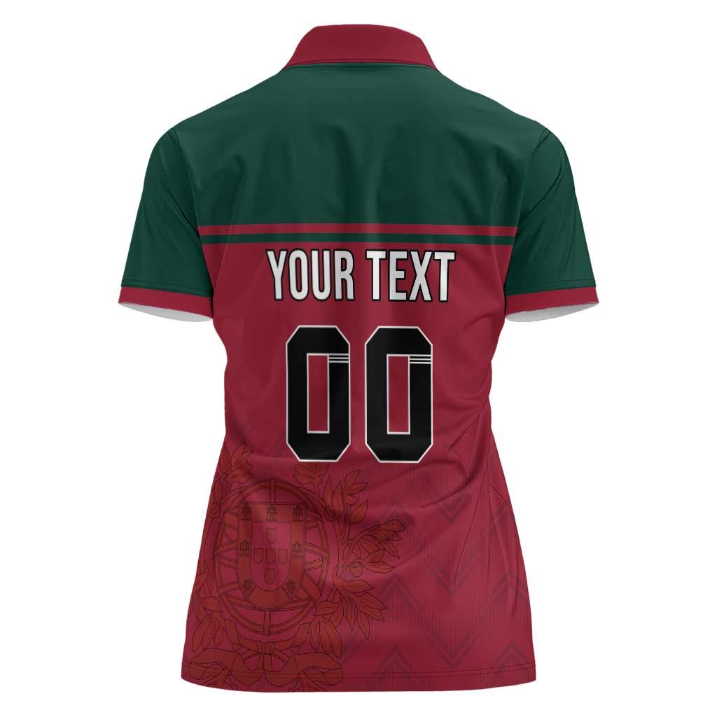 Custom Portugal Rugby Women Polo Shirt Go Os Lobos Wolves Mascot - Wonder Print Shop