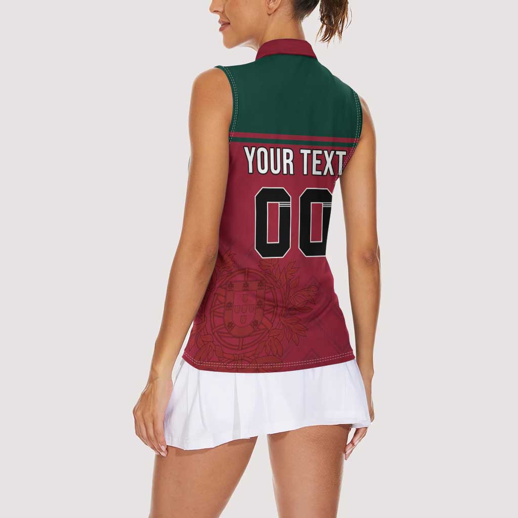 Custom Portugal Rugby Women Sleeveless Polo Shirt Go Os Lobos Wolves Mascot - Wonder Print Shop