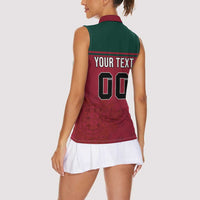 Custom Portugal Rugby Women Sleeveless Polo Shirt Go Os Lobos Wolves Mascot - Wonder Print Shop