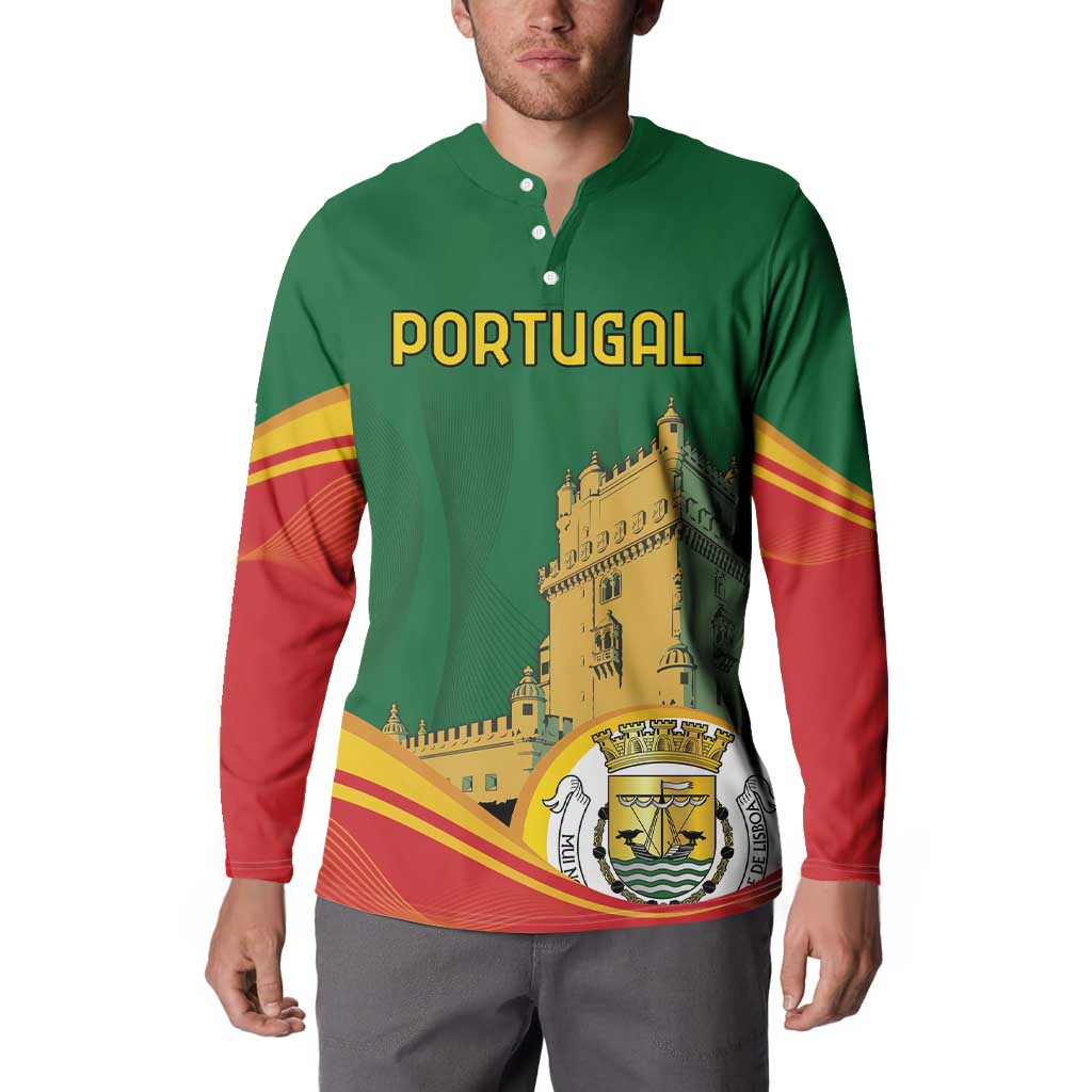 Personalized Portugal Belem Tower Button Sweatshirt Mui Nobre e Sempre Leal