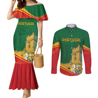 Personalized Portugal Belem Tower Couples Matching Mermaid Dress and Long Sleeve Button Shirt Mui Nobre e Sempre Leal