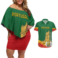 Personalized Portugal Belem Tower Couples Matching Off Shoulder Short Dress and Hawaiian Shirt Mui Nobre e Sempre Leal