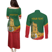 Personalized Portugal Belem Tower Couples Matching Puletasi and Long Sleeve Button Shirt Mui Nobre e Sempre Leal