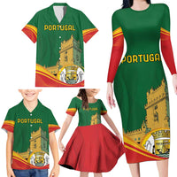 Personalized Portugal Belem Tower Family Matching Long Sleeve Bodycon Dress and Hawaiian Shirt Mui Nobre e Sempre Leal