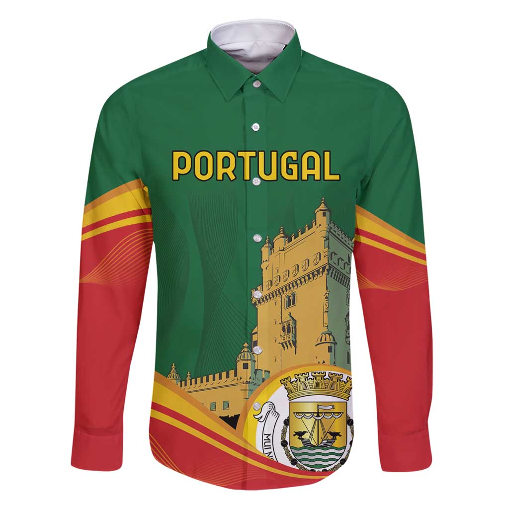 Personalized Portugal Belem Tower Family Matching Long Sleeve Bodycon Dress and Hawaiian Shirt Mui Nobre e Sempre Leal