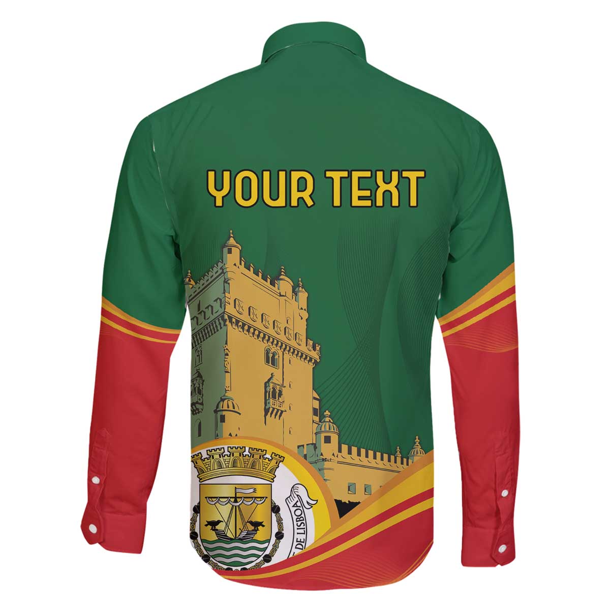 Personalized Portugal Belem Tower Family Matching Off The Shoulder Long Sleeve Dress and Hawaiian Shirt Mui Nobre e Sempre Leal