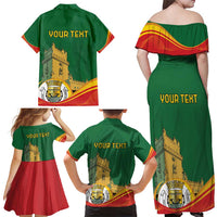 Personalized Portugal Belem Tower Family Matching Off Shoulder Maxi Dress and Hawaiian Shirt Mui Nobre e Sempre Leal