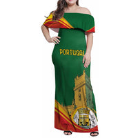 Personalized Portugal Belem Tower Family Matching Off Shoulder Maxi Dress and Hawaiian Shirt Mui Nobre e Sempre Leal