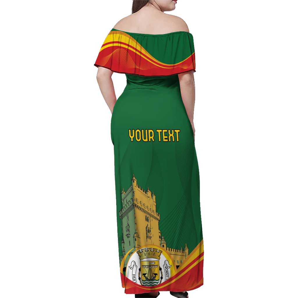 Personalized Portugal Belem Tower Family Matching Off Shoulder Maxi Dress and Hawaiian Shirt Mui Nobre e Sempre Leal
