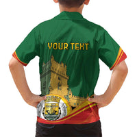 Personalized Portugal Belem Tower Family Matching Short Sleeve Bodycon Dress and Hawaiian Shirt Mui Nobre e Sempre Leal