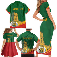 Personalized Portugal Belem Tower Family Matching Short Sleeve Bodycon Dress and Hawaiian Shirt Mui Nobre e Sempre Leal