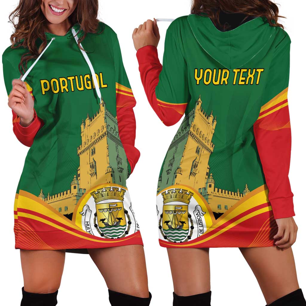 Personalized Portugal Belem Tower Hoodie Dress Mui Nobre e Sempre Leal