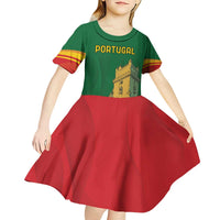 Personalized Portugal Belem Tower Kid Short Sleeve Dress Mui Nobre e Sempre Leal