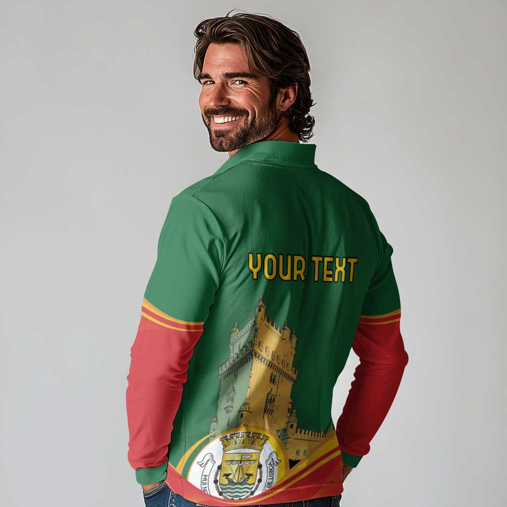 Personalized Portugal Belem Tower Long Sleeve Polo Shirt Mui Nobre e Sempre Leal