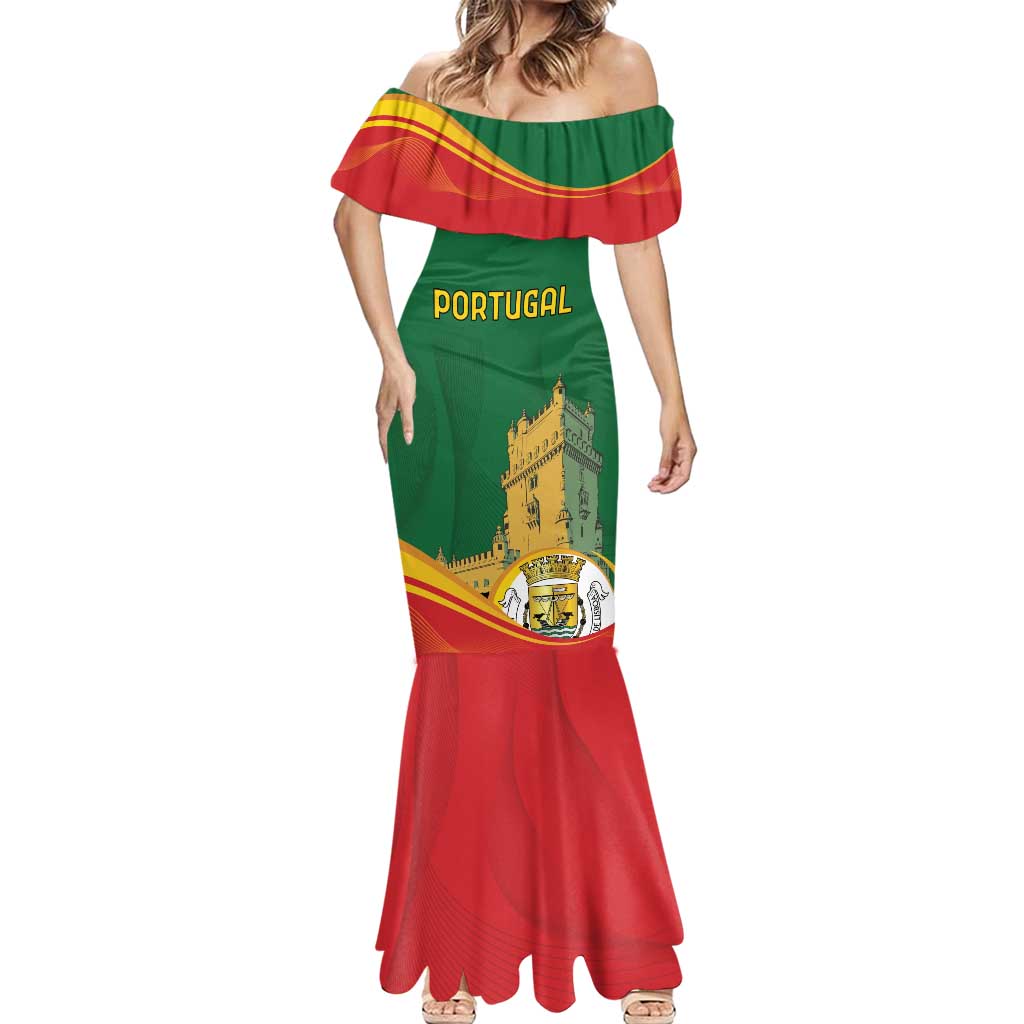 Personalized Portugal Belem Tower Mermaid Dress Mui Nobre e Sempre Leal