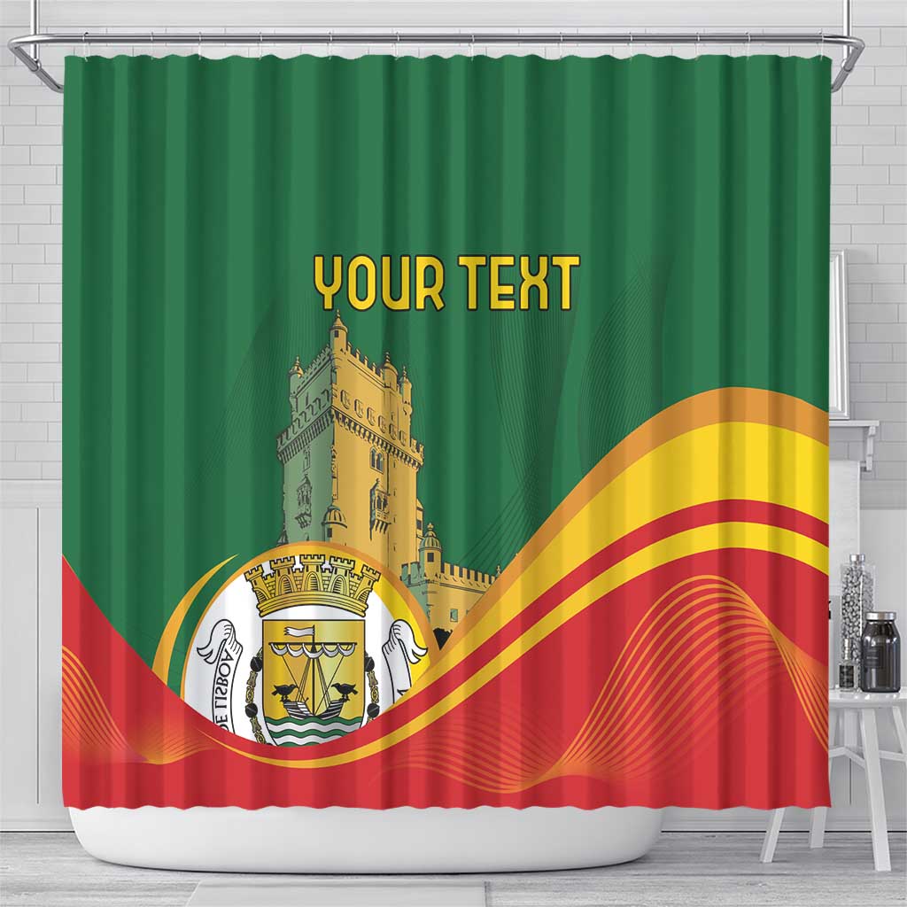 Personalized Portugal Belem Tower Shower Curtain Mui Nobre e Sempre Leal