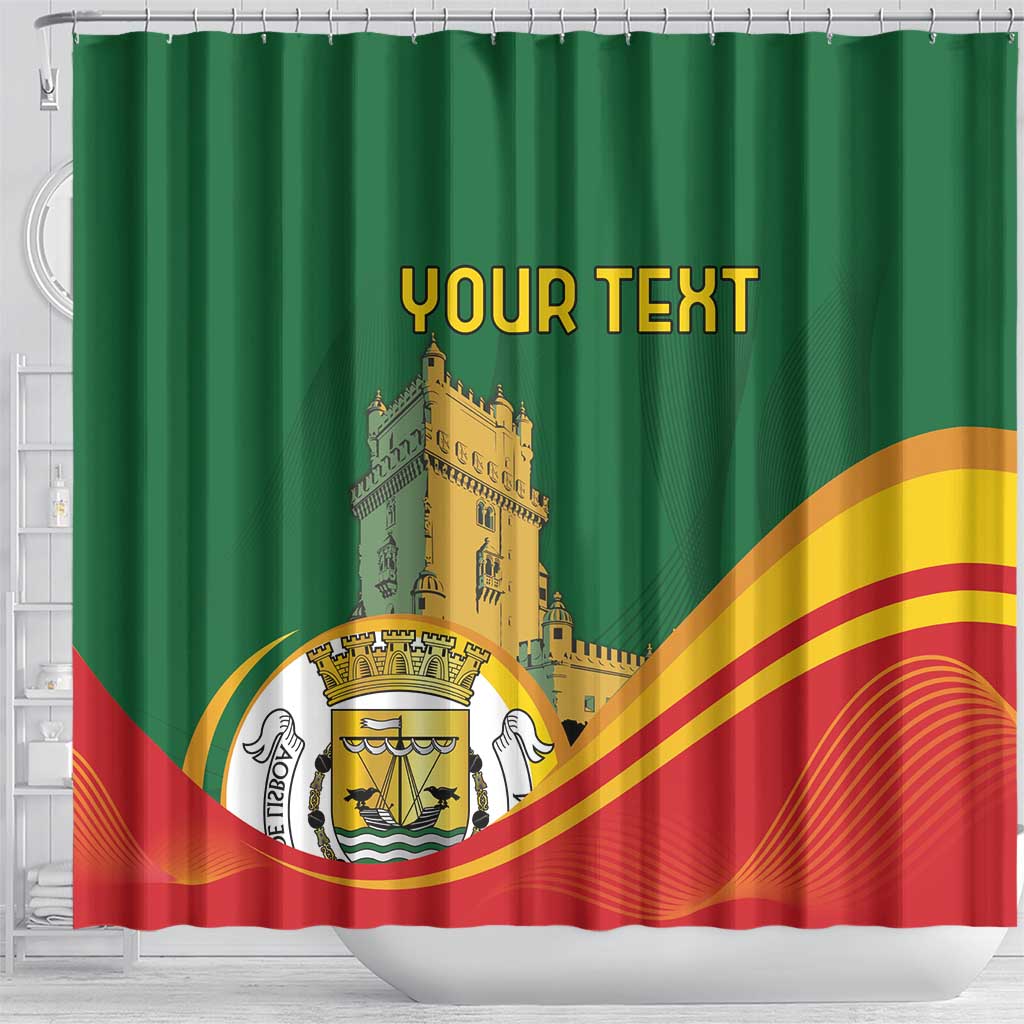 Personalized Portugal Belem Tower Shower Curtain Mui Nobre e Sempre Leal