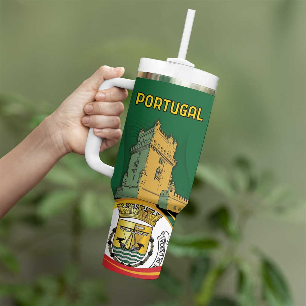Personalized Portugal Belem Tower Tumbler With Handle Mui Nobre e Sempre Leal