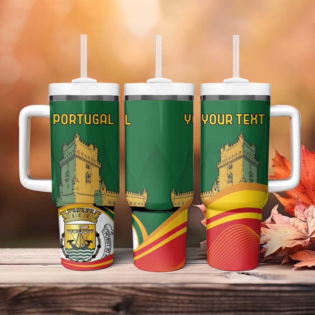 Personalized Portugal Belem Tower Tumbler With Handle Mui Nobre e Sempre Leal