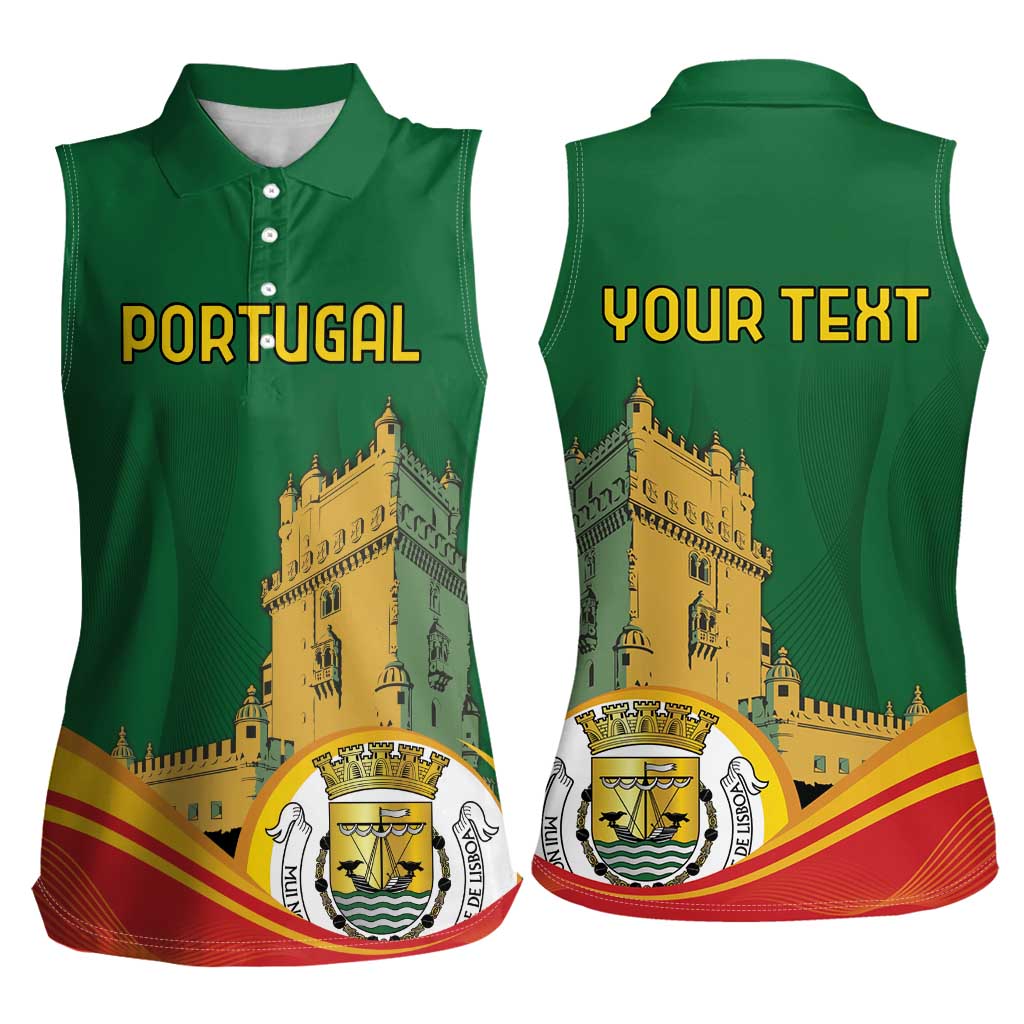 Personalized Portugal Belem Tower Women Sleeveless Polo Shirt Mui Nobre e Sempre Leal - Wonder Print Shop