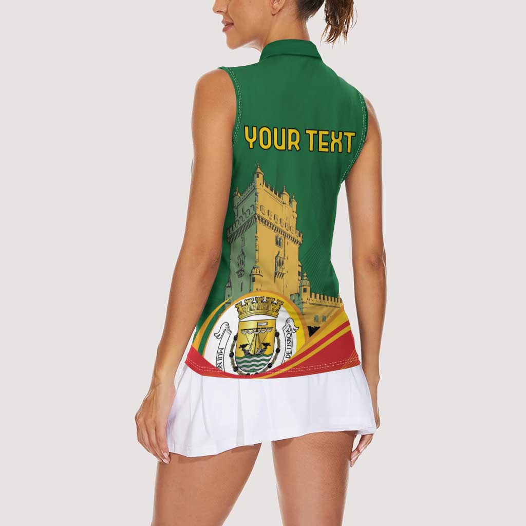 Personalized Portugal Belem Tower Women Sleeveless Polo Shirt Mui Nobre e Sempre Leal - Wonder Print Shop