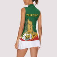 Personalized Portugal Belem Tower Women Sleeveless Polo Shirt Mui Nobre e Sempre Leal - Wonder Print Shop