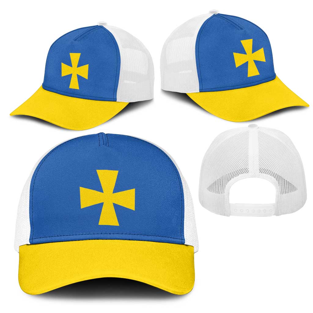 Ukraine Poltava Oblast Mesh Trucker Cap Flag Color Inspiration