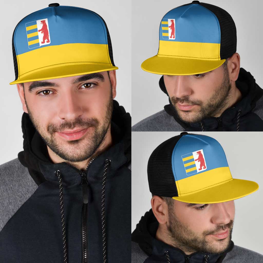 Ukraine Zakarpattia Oblast Mesh Trucker Cap Flag Color Inspiration