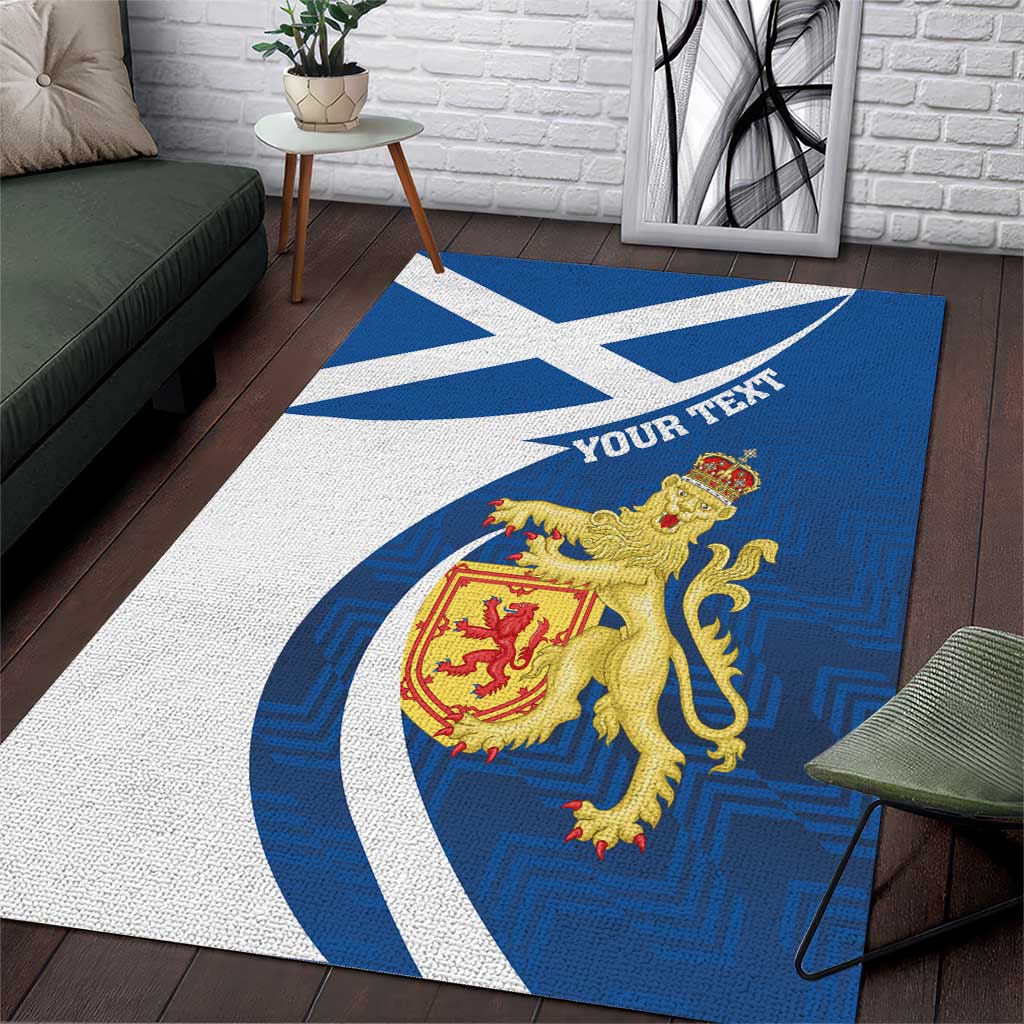 Personalized Scotland Area Rug Lion Rampant Flag Style