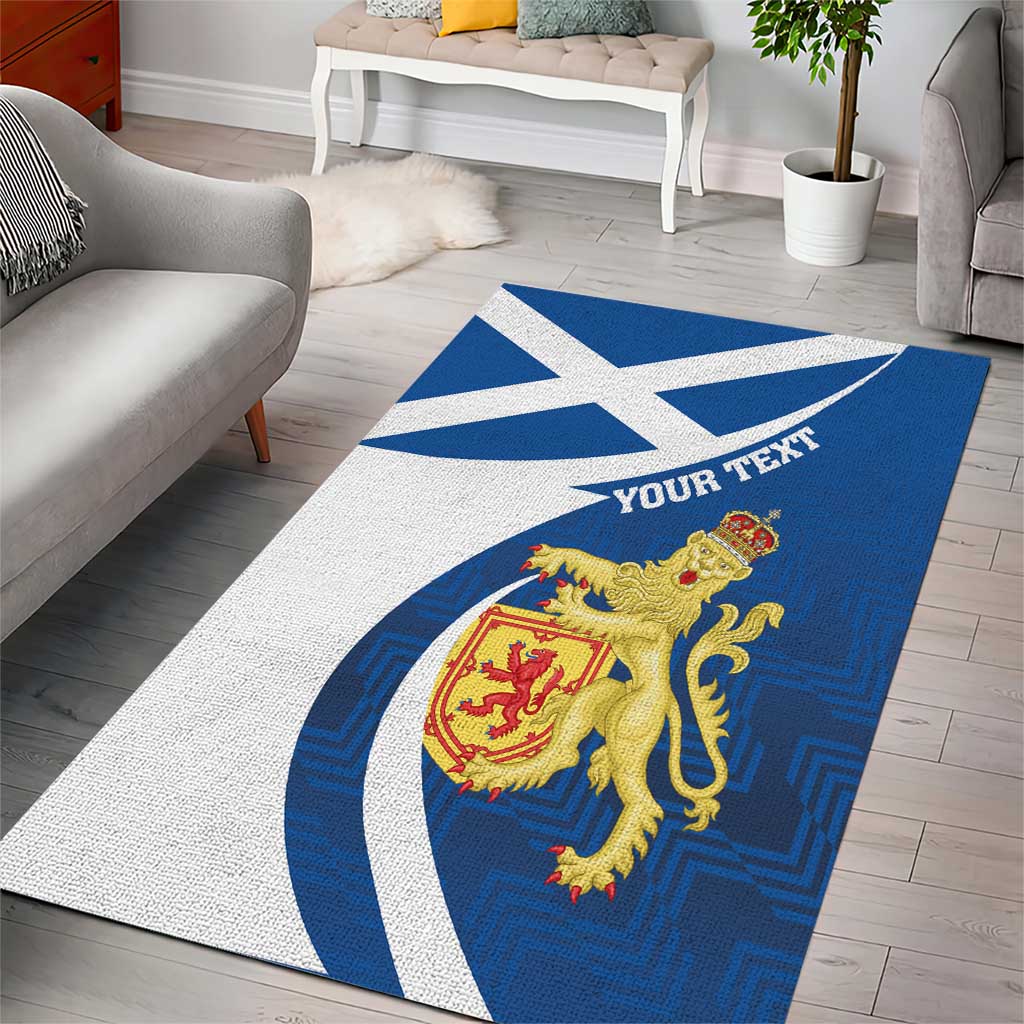 Personalized Scotland Area Rug Lion Rampant Flag Style