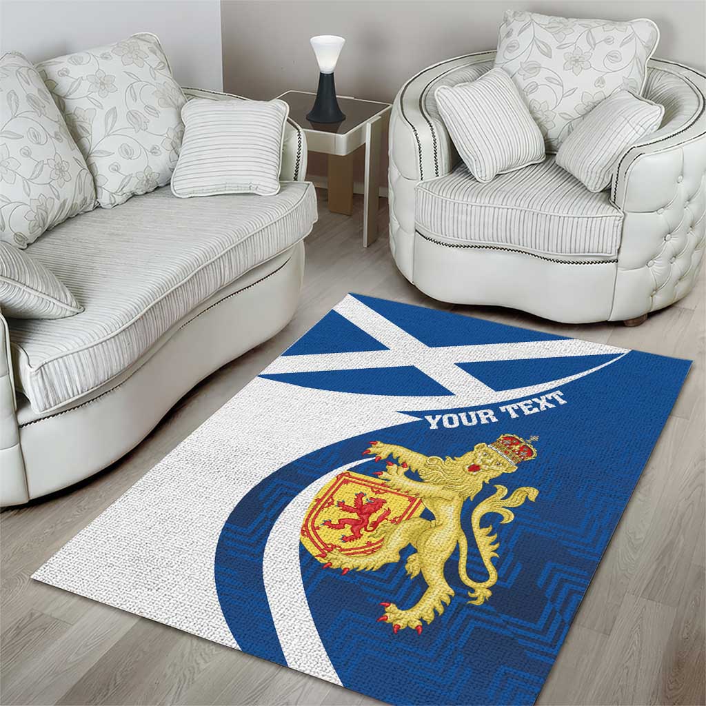 Personalized Scotland Area Rug Lion Rampant Flag Style