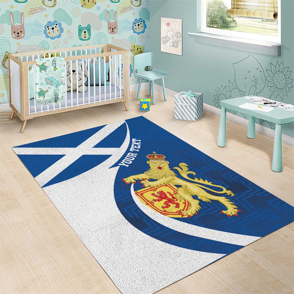 Personalized Scotland Area Rug Lion Rampant Flag Style