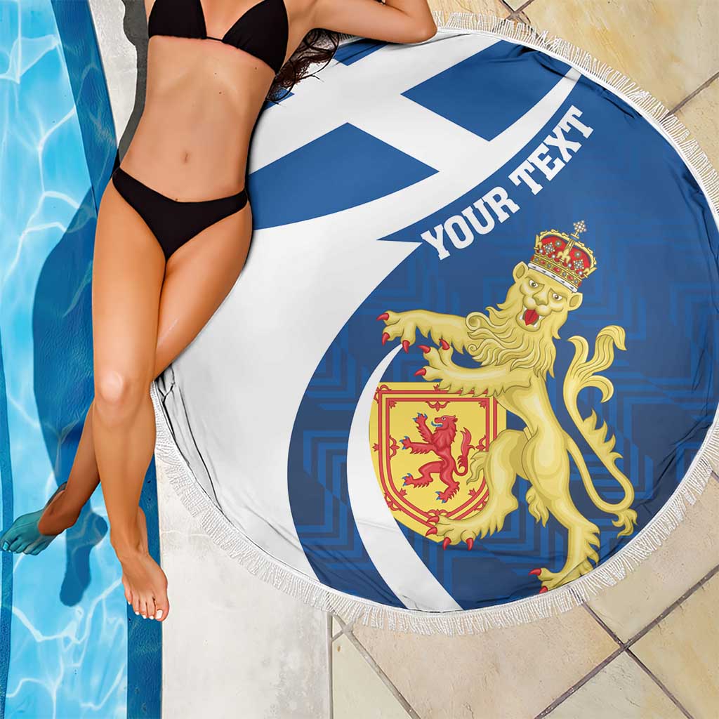 Personalized Scotland Beach Blanket Lion Rampant Flag Style