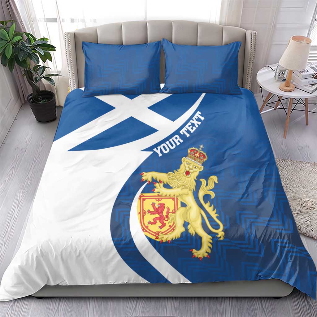 Personalized Scotland Bedding Set Lion Rampant Flag Style