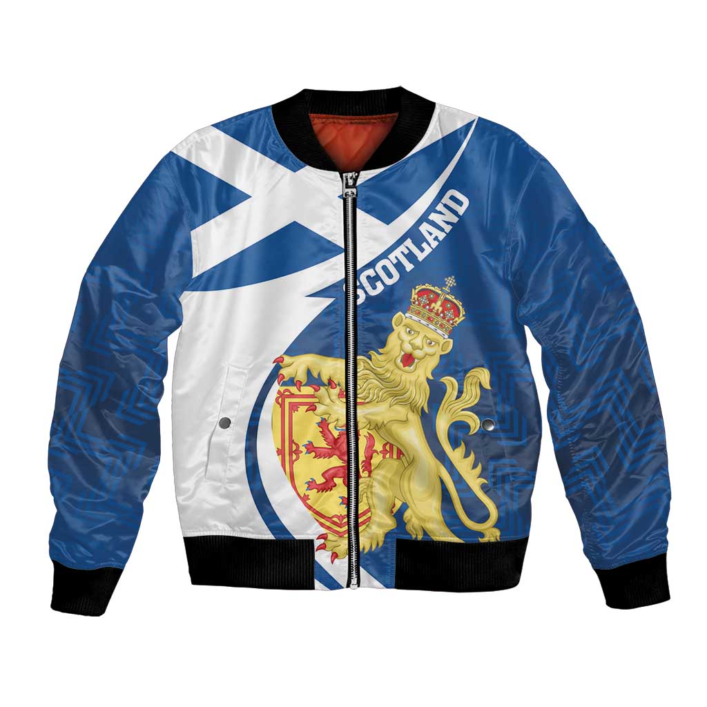 Personalized Scotland Bomber Jacket Lion Rampant Flag Style