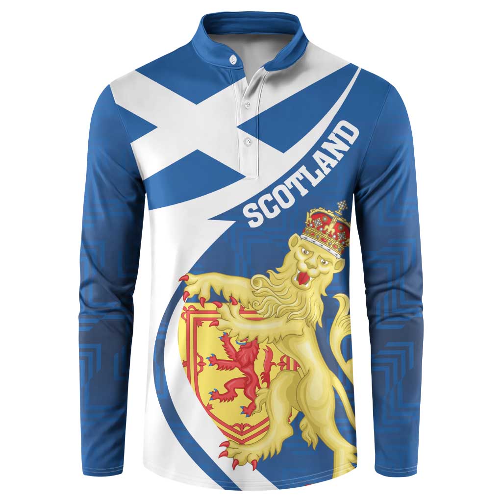 Personalized Scotland Button Sweatshirt Lion Rampant Flag Style