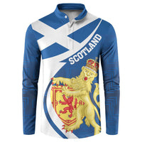 Personalized Scotland Button Sweatshirt Lion Rampant Flag Style