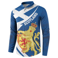 Personalized Scotland Button Sweatshirt Lion Rampant Flag Style
