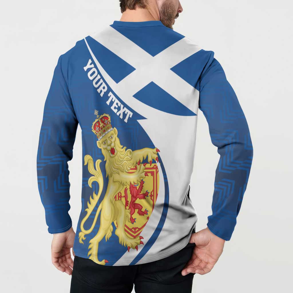 Personalized Scotland Button Sweatshirt Lion Rampant Flag Style