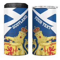 Personalized Scotland 4 in 1 Can Cooler Tumbler Lion Rampant Flag Style