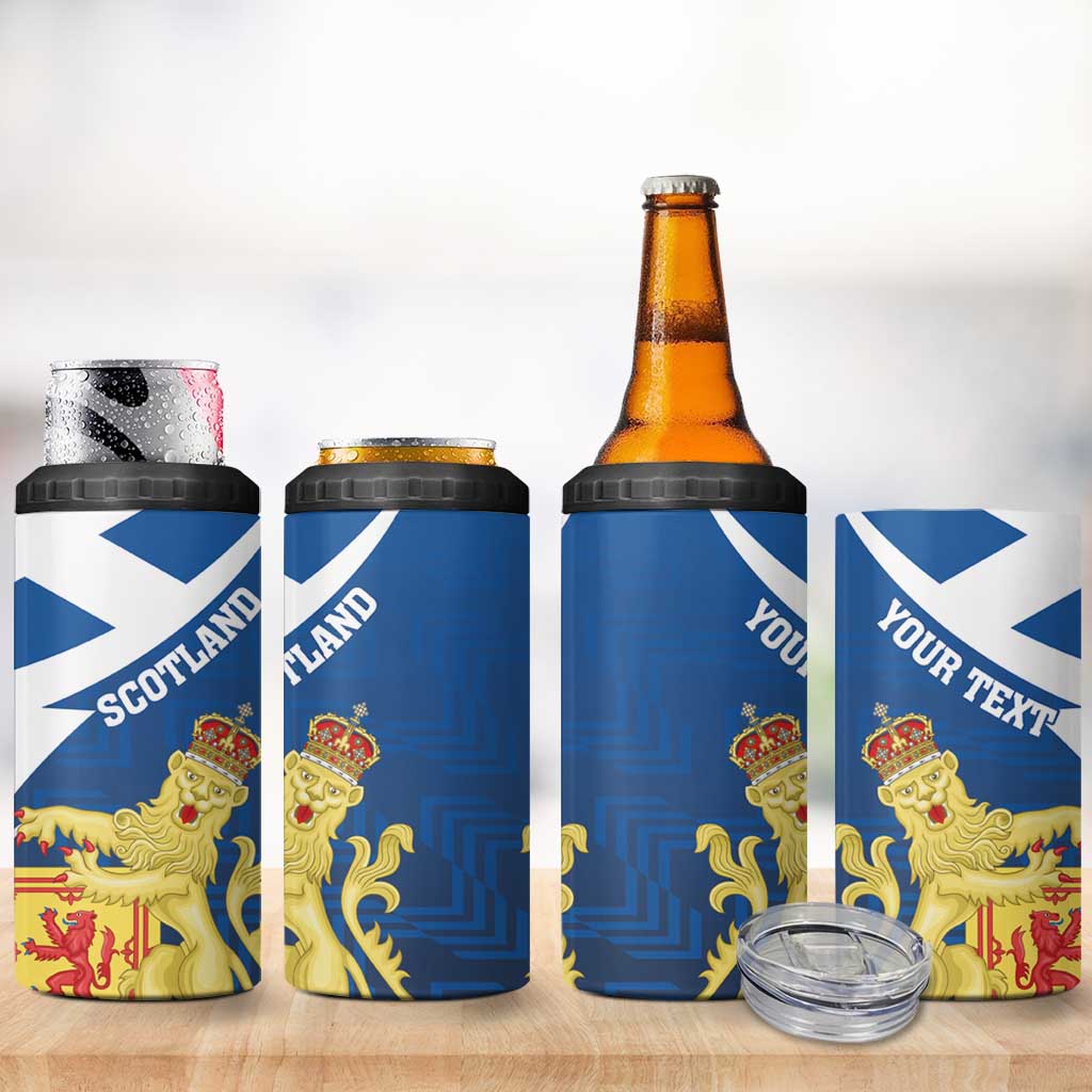 Personalized Scotland 4 in 1 Can Cooler Tumbler Lion Rampant Flag Style