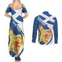 Personalized Scotland Couples Matching Summer Maxi Dress and Long Sleeve Button Shirt Lion Rampant Flag Style