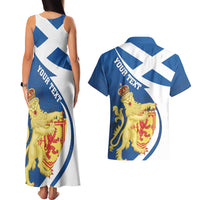 Personalized Scotland Couples Matching Tank Maxi Dress and Hawaiian Shirt Lion Rampant Flag Style