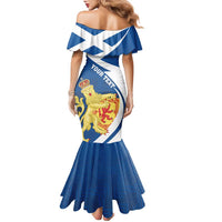 Personalized Scotland Family Matching Mermaid Dress and Hawaiian Shirt Lion Rampant Flag Style