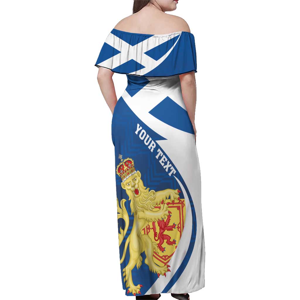 Personalized Scotland Family Matching Off Shoulder Maxi Dress and Hawaiian Shirt Lion Rampant Flag Style