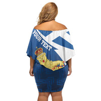 Personalized Scotland Family Matching Off Shoulder Short Dress and Hawaiian Shirt Lion Rampant Flag Style