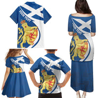Personalized Scotland Family Matching Puletasi and Hawaiian Shirt Lion Rampant Flag Style