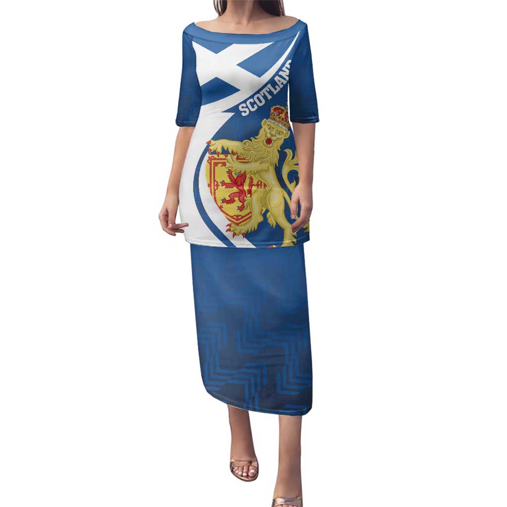 Personalized Scotland Family Matching Puletasi and Hawaiian Shirt Lion Rampant Flag Style